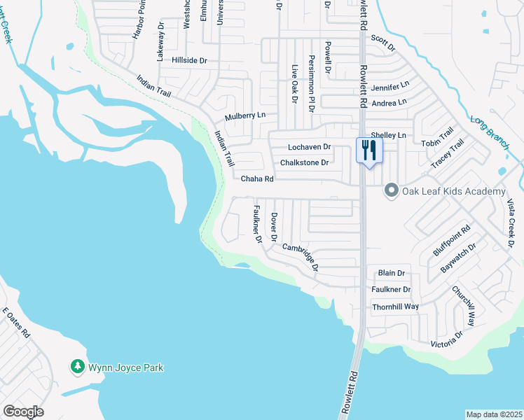 map of restaurants, bars, coffee shops, grocery stores, and more near 2006 Faulkner Drive in Rowlett