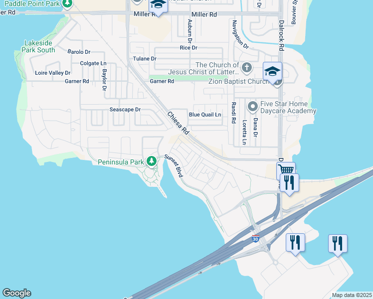 map of restaurants, bars, coffee shops, grocery stores, and more near 2016 Naples Drive in Rowlett