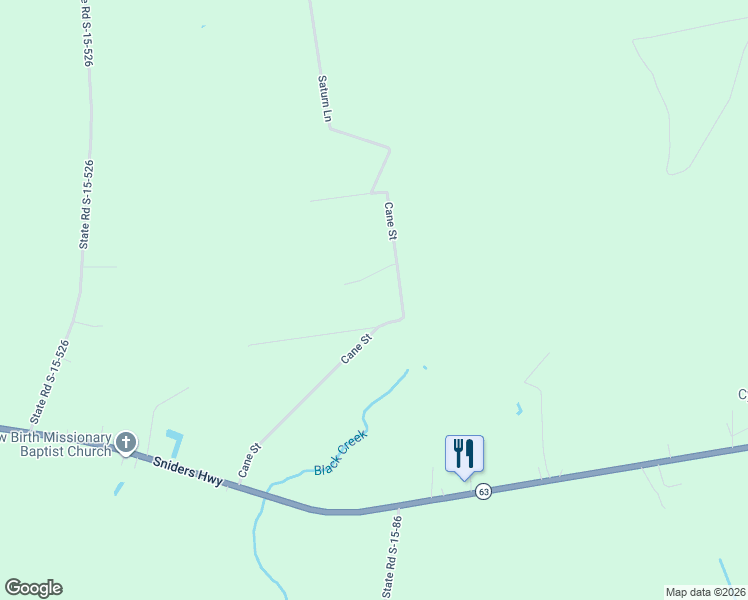 map of restaurants, bars, coffee shops, grocery stores, and more near 561 Cane Street in Walterboro