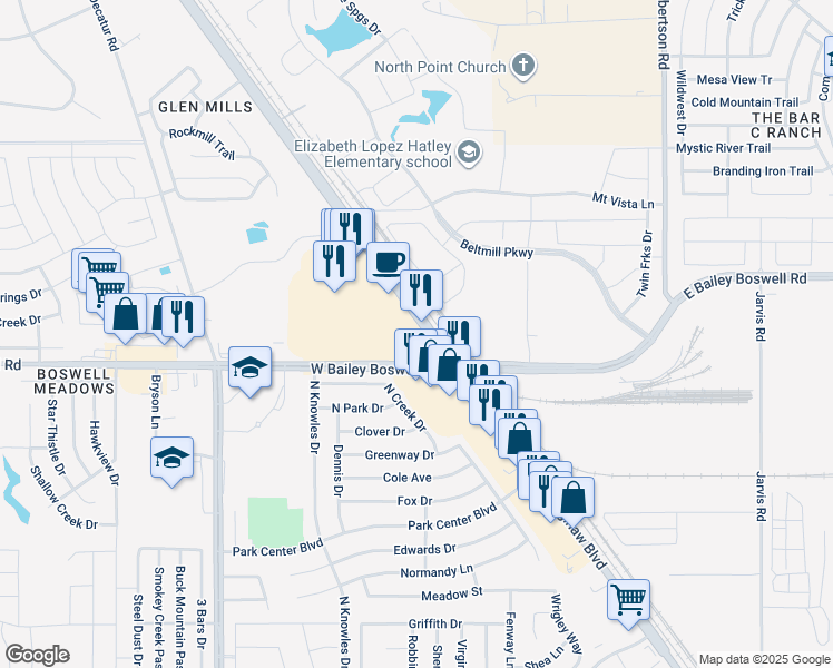 map of restaurants, bars, coffee shops, grocery stores, and more near 1317 U.S. 287 Business in Saginaw