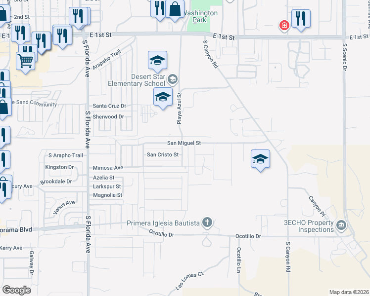map of restaurants, bars, coffee shops, grocery stores, and more near 938 La Puerta in Alamogordo