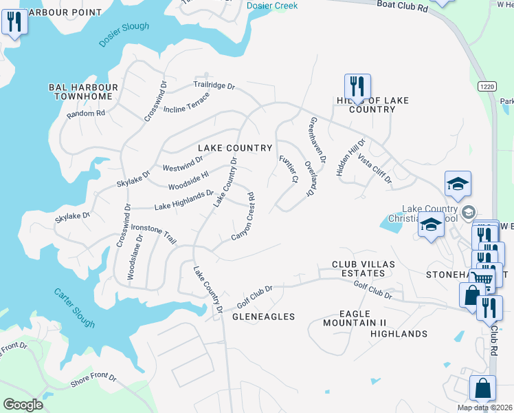 map of restaurants, bars, coffee shops, grocery stores, and more near 8604 Funtier Court in Fort Worth