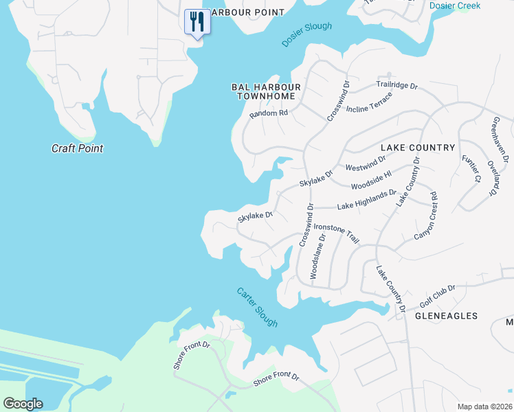 map of restaurants, bars, coffee shops, grocery stores, and more near 8713 Eagleview Court in Fort Worth