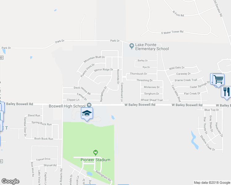 map of restaurants, bars, coffee shops, grocery stores, and more near 8732 Noontide Drive in Fort Worth