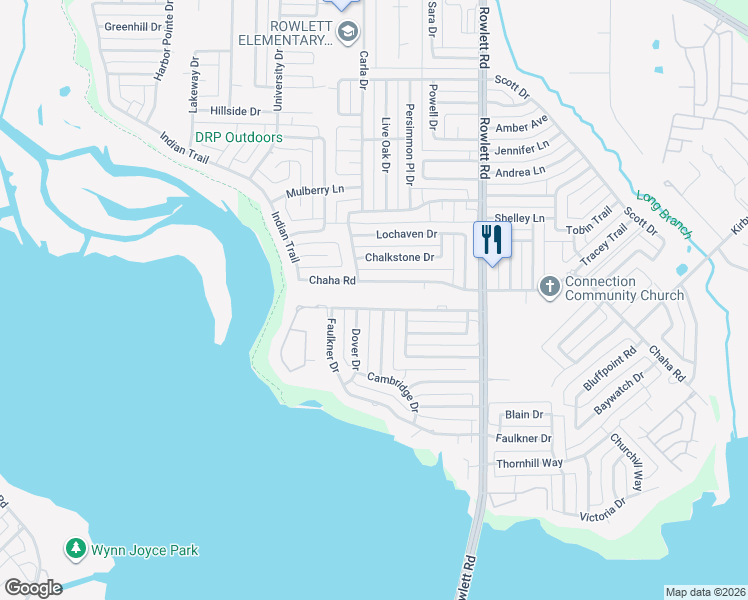 map of restaurants, bars, coffee shops, grocery stores, and more near 2913 Suzanne Drive in Rowlett