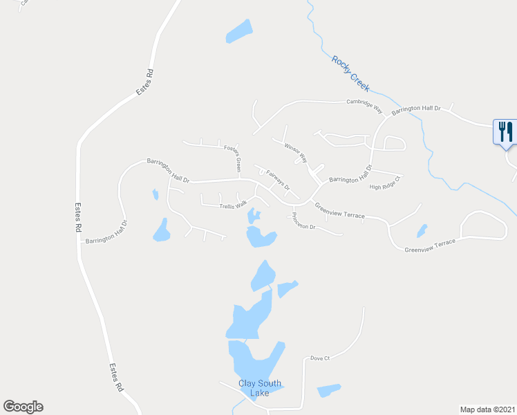 map of restaurants, bars, coffee shops, grocery stores, and more near 212 Trellis Walk in Macon