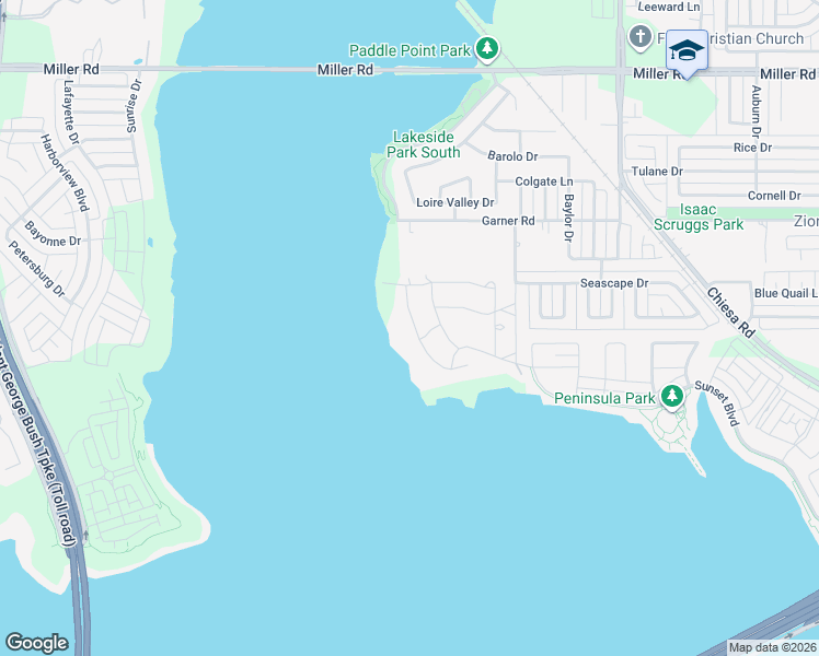 map of restaurants, bars, coffee shops, grocery stores, and more near 2209 Windjammer Way in Rowlett