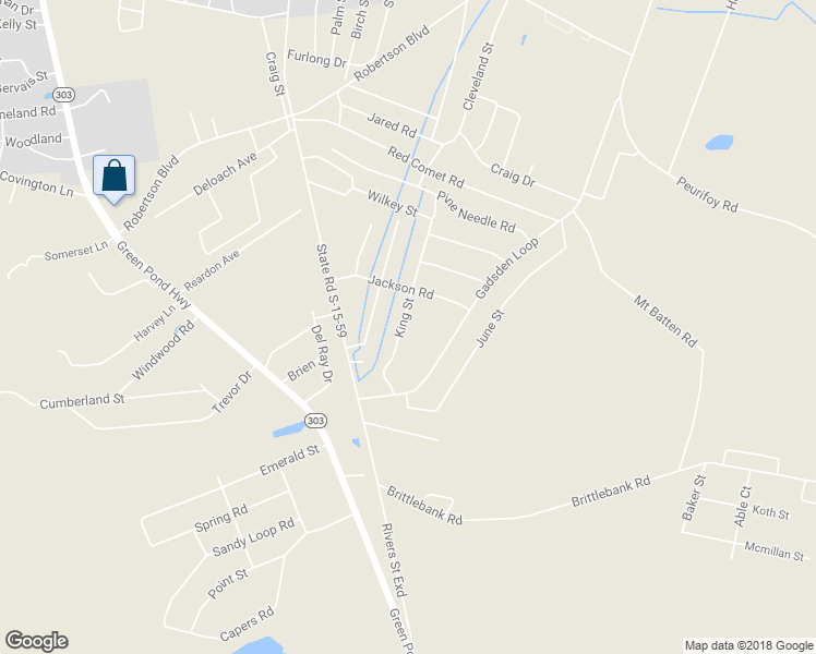 map of restaurants, bars, coffee shops, grocery stores, and more near 603 King Street in Walterboro