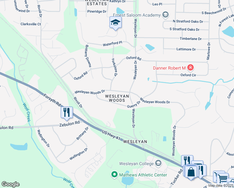 map of restaurants, bars, coffee shops, grocery stores, and more near in Macon
