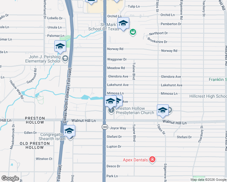 map of restaurants, bars, coffee shops, grocery stores, and more near 6027 Mimosa Lane in Dallas