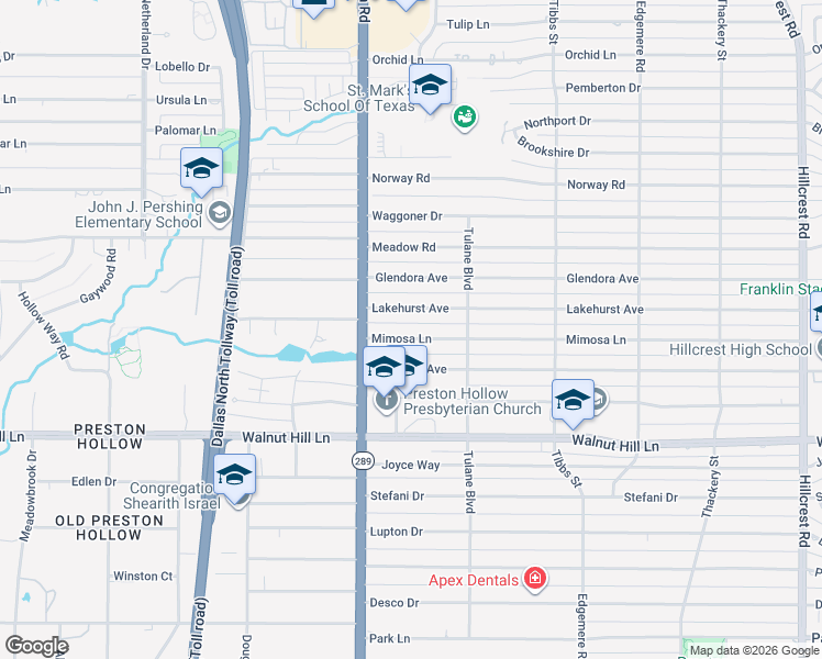 map of restaurants, bars, coffee shops, grocery stores, and more near 6034 Mimosa Lane in Dallas