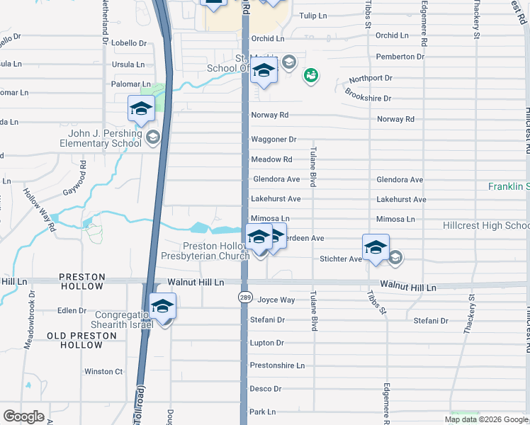 map of restaurants, bars, coffee shops, grocery stores, and more near 6027 Mimosa Lane in Dallas