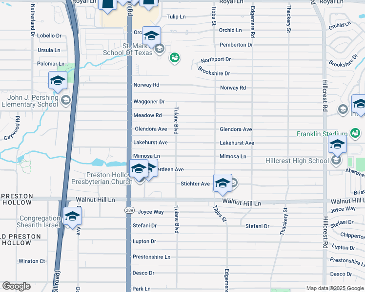 map of restaurants, bars, coffee shops, grocery stores, and more near 6210 Lakehurst Avenue in Dallas