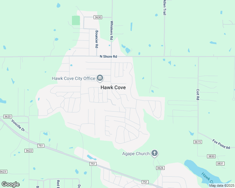 map of restaurants, bars, coffee shops, grocery stores, and more near in Hawk Cove