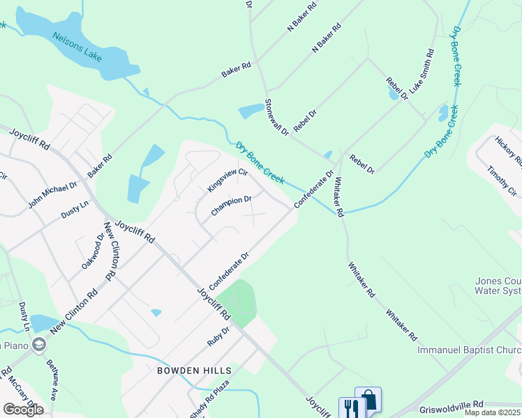 map of restaurants, bars, coffee shops, grocery stores, and more near 3313 Victory Lane in Macon