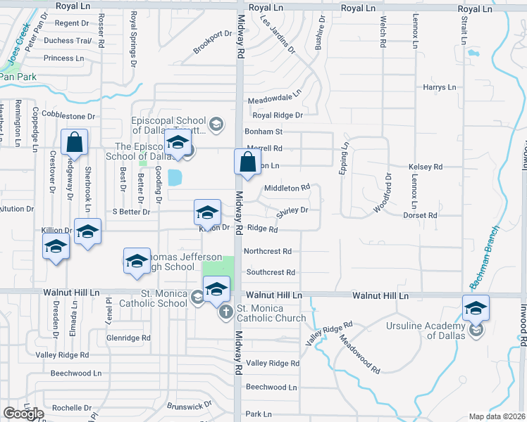 map of restaurants, bars, coffee shops, grocery stores, and more near 4322 Crowley Drive in Dallas