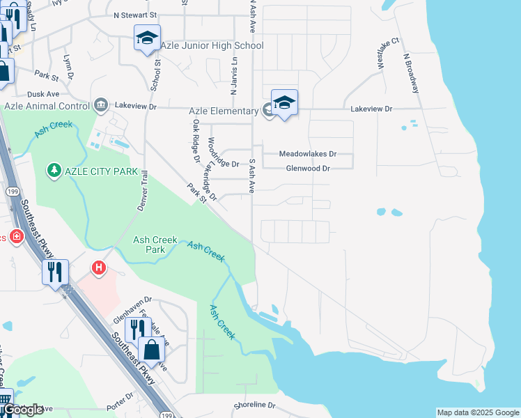 map of restaurants, bars, coffee shops, grocery stores, and more near 1236 Village Garden Drive in Azle