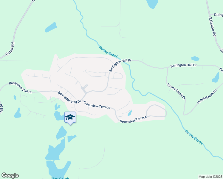 map of restaurants, bars, coffee shops, grocery stores, and more near 111 High Ridge Drive in Macon