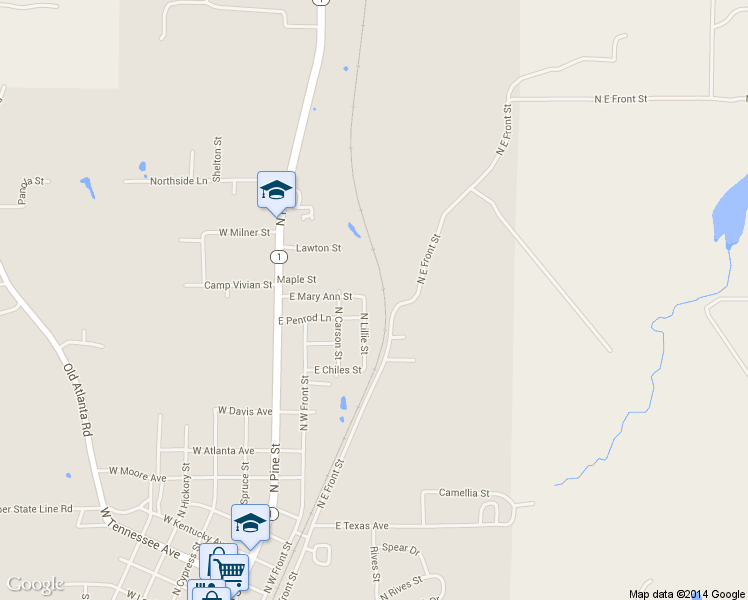 map of restaurants, bars, coffee shops, grocery stores, and more near 1202 North Lillie Street in Vivian