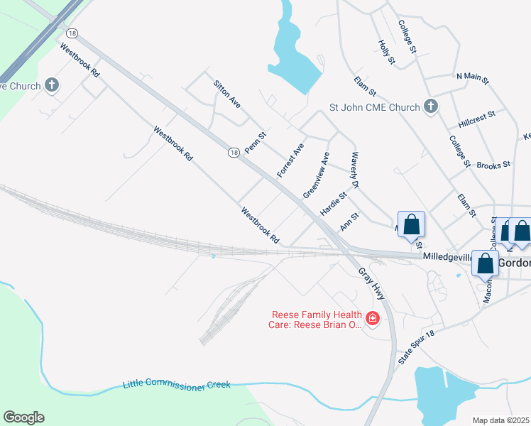 map of restaurants, bars, coffee shops, grocery stores, and more near 102 Sycamore Street in Gordon