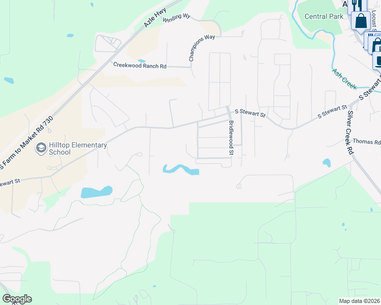 map of restaurants, bars, coffee shops, grocery stores, and more near 151 Creekview Drive in Azle