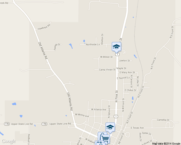 map of restaurants, bars, coffee shops, grocery stores, and more near 321 West Camp Vivian Street in Vivian