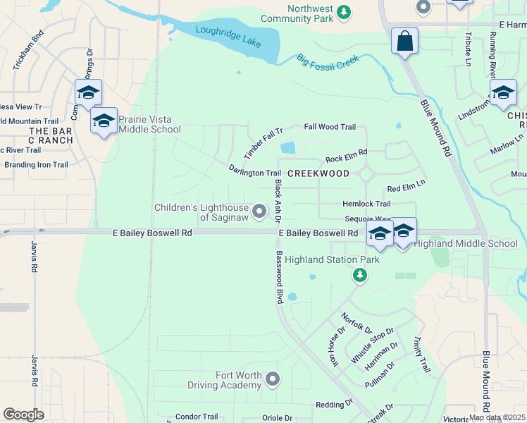 map of restaurants, bars, coffee shops, grocery stores, and more near 673 Mangrove Trail in Saginaw