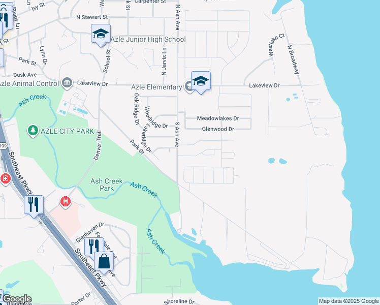 map of restaurants, bars, coffee shops, grocery stores, and more near 1236 Village Garden Drive in Azle