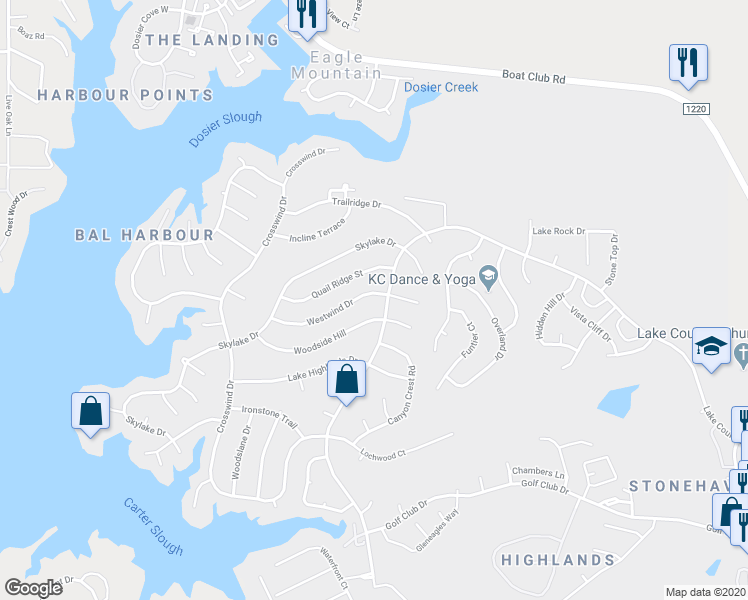 map of restaurants, bars, coffee shops, grocery stores, and more near 7609 Westwind Drive in Fort Worth