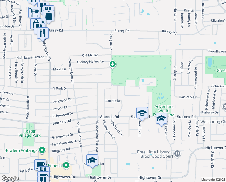 map of restaurants, bars, coffee shops, grocery stores, and more near 7505 Cimarron Drive in North Richland Hills