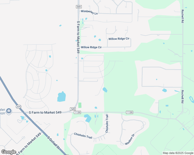 map of restaurants, bars, coffee shops, grocery stores, and more near 2716 Farm to Market Road 549 in Rockwall
