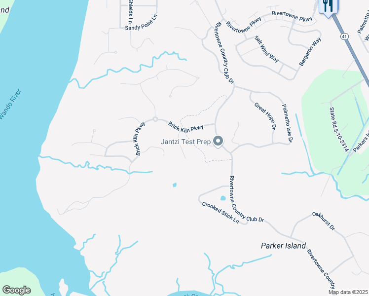 map of restaurants, bars, coffee shops, grocery stores, and more near 2601 Kiln Creek Circle in Mount Pleasant