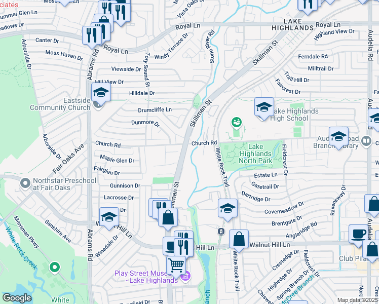 map of restaurants, bars, coffee shops, grocery stores, and more near in Dallas