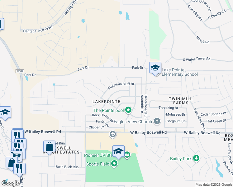 map of restaurants, bars, coffee shops, grocery stores, and more near 9000 Puerto Vista Drive in Fort Worth