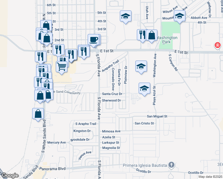 map of restaurants, bars, coffee shops, grocery stores, and more near 602 Coronado Drive in Alamogordo