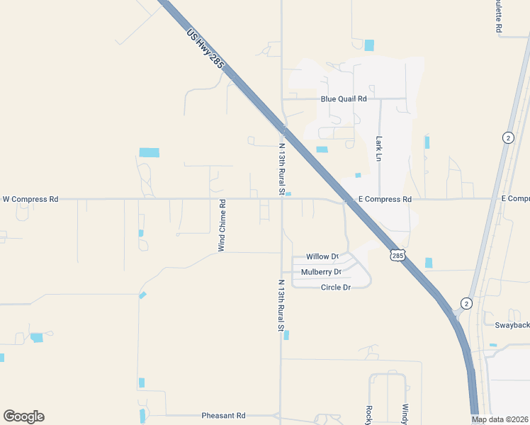 map of restaurants, bars, coffee shops, grocery stores, and more near 27-45 County Road 115 in Artesia