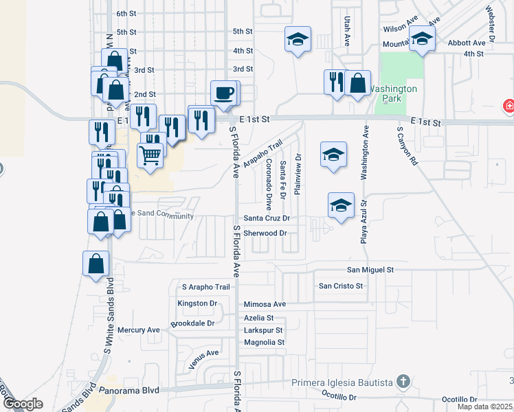 map of restaurants, bars, coffee shops, grocery stores, and more near 808 Maricopa Trail in Alamogordo