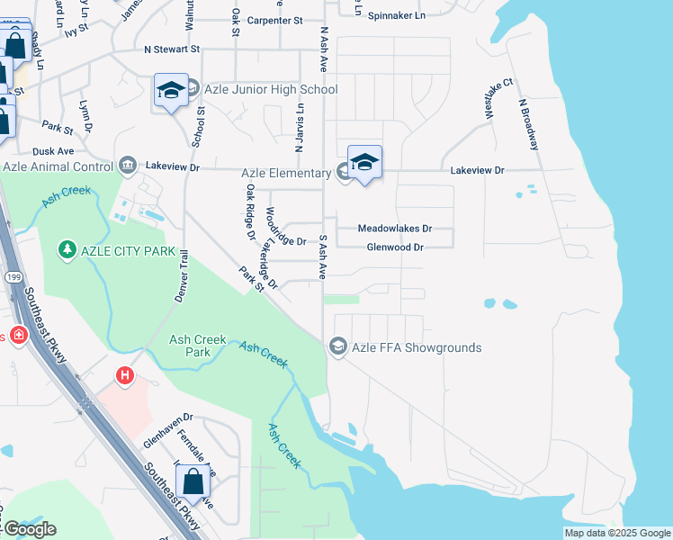 map of restaurants, bars, coffee shops, grocery stores, and more near 1209 Eagle Lake Drive in Azle