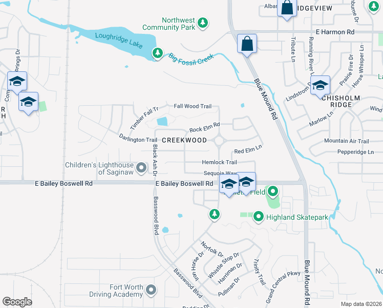 map of restaurants, bars, coffee shops, grocery stores, and more near 621 Catalpa Road in Fort Worth