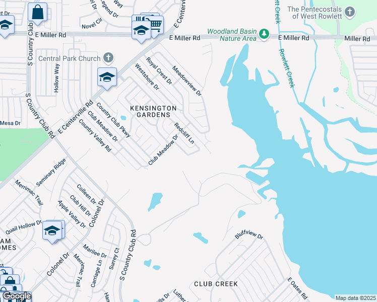 map of restaurants, bars, coffee shops, grocery stores, and more near 1801 Blenheim Drive in Garland
