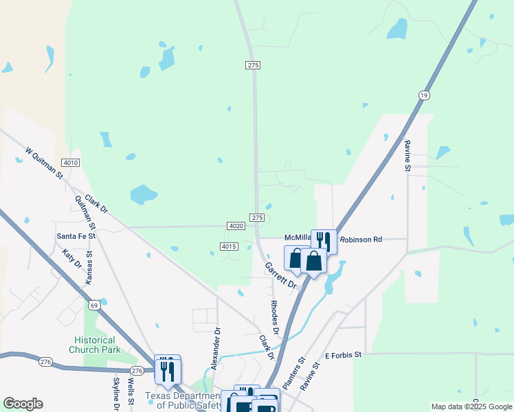 map of restaurants, bars, coffee shops, grocery stores, and more near 362 County Road 275 in Emory