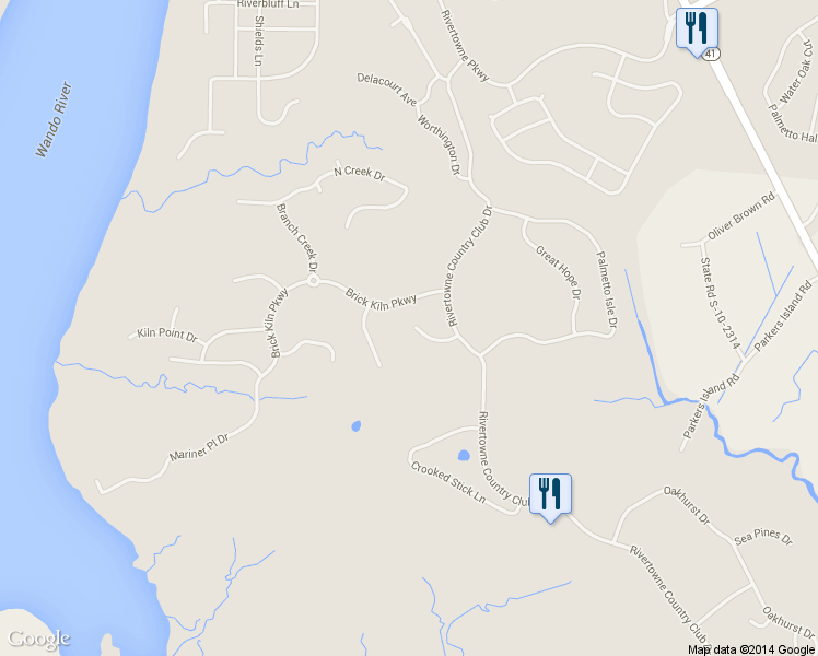 map of restaurants, bars, coffee shops, grocery stores, and more near 2705 Sarazen Drive in Mount Pleasant