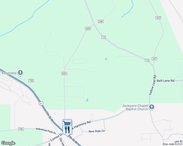map of restaurants, bars, coffee shops, grocery stores, and more near in Clanton