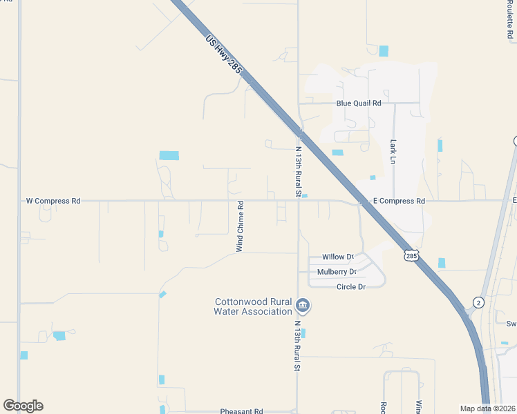 map of restaurants, bars, coffee shops, grocery stores, and more near 35 West Compress Road in Artesia