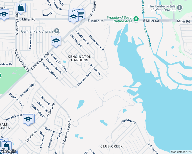 map of restaurants, bars, coffee shops, grocery stores, and more near 1801 Blenheim Drive in Garland