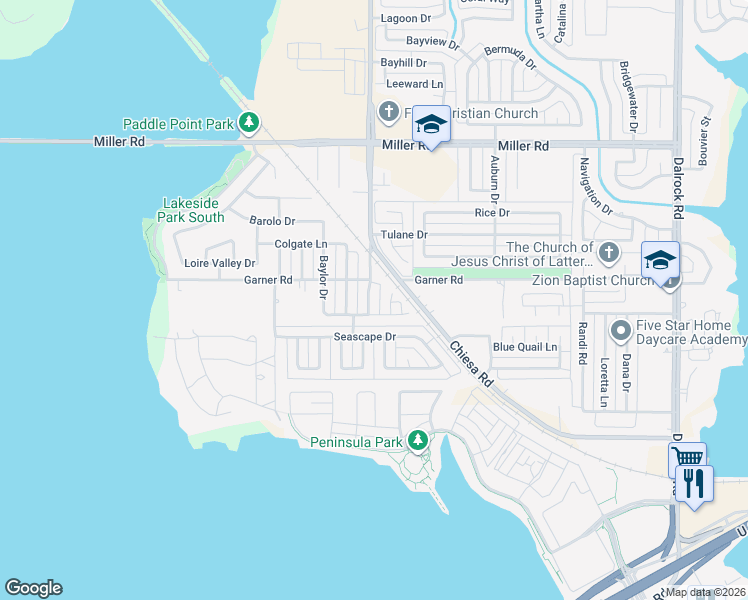map of restaurants, bars, coffee shops, grocery stores, and more near 2602 Stanford Street in Rowlett