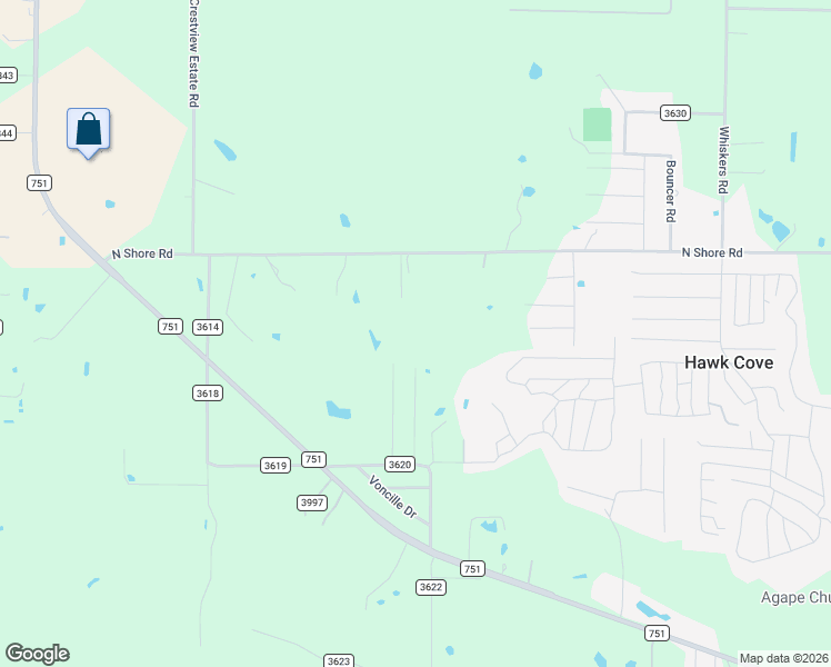 map of restaurants, bars, coffee shops, grocery stores, and more near 9399 Red Bird Ln in Quinlan