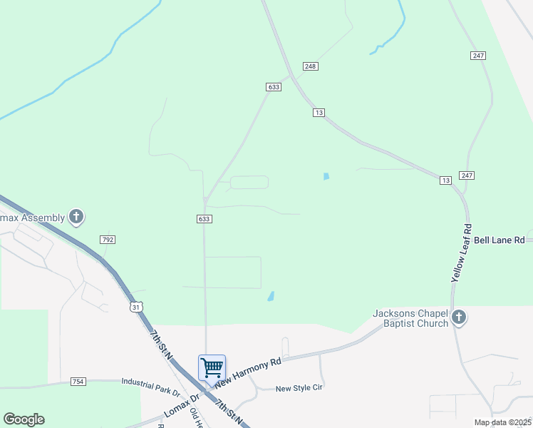 map of restaurants, bars, coffee shops, grocery stores, and more near 3176 County Road 47 in Clanton