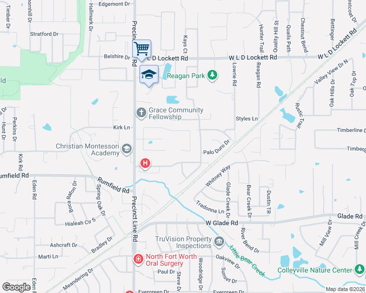map of restaurants, bars, coffee shops, grocery stores, and more near 724 Lonesome Dove Trail in Hurst
