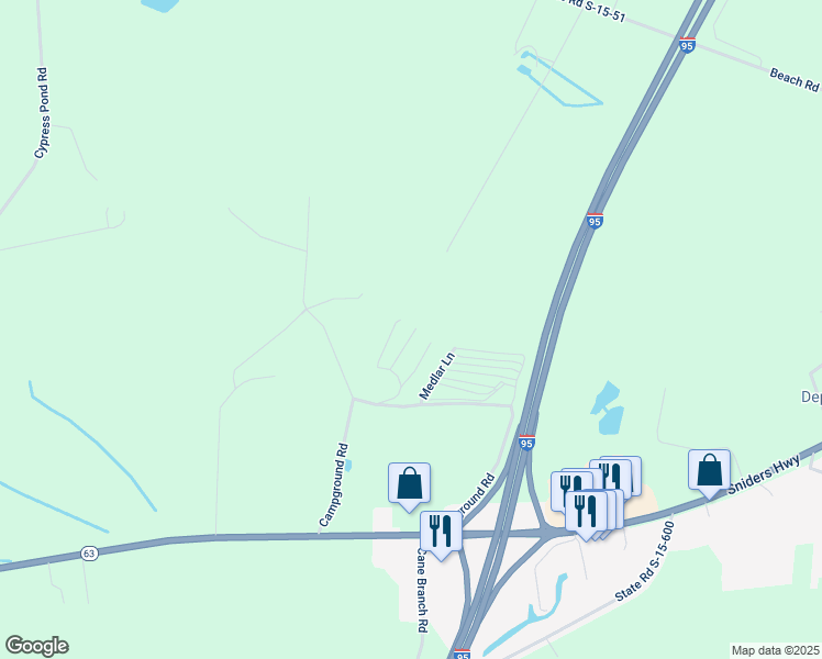 map of restaurants, bars, coffee shops, grocery stores, and more near 108 Novits Nook Court in Walterboro